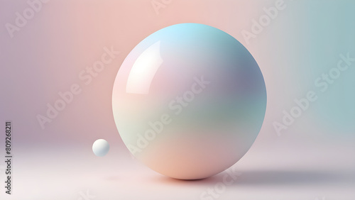 Pastel colored circular sphere  geometric graphic diagram that can be used as presentation background material