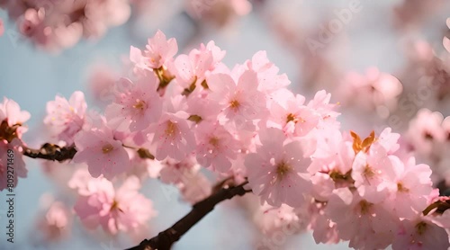 Pink cherry blossom photo