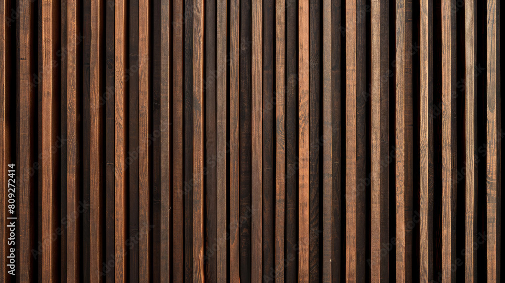 Brown Wood Slats with Varied Heights Brown Wood Slats with Varied Heights