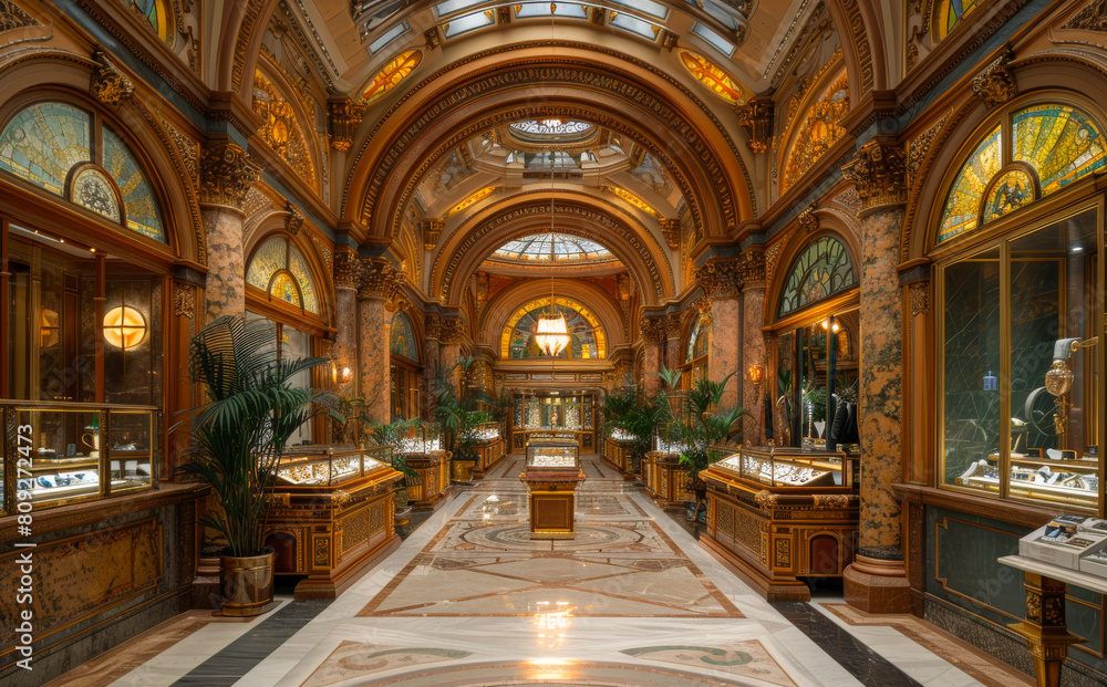 Fototapeta premium The interior of the National Museum of Natural History in Bucharest Romania. It is the largest museum in the country and is the most visited.