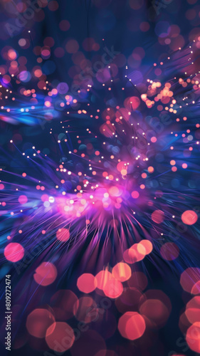 Dynamic Fiber Optic Circles, Abstract Speed & Tech Background
