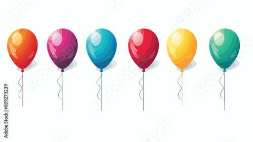 Set of bright and colorful balloons cartoon vector