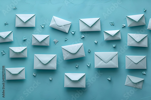 e mail icons,
 New email notification spam folder with emails  photo