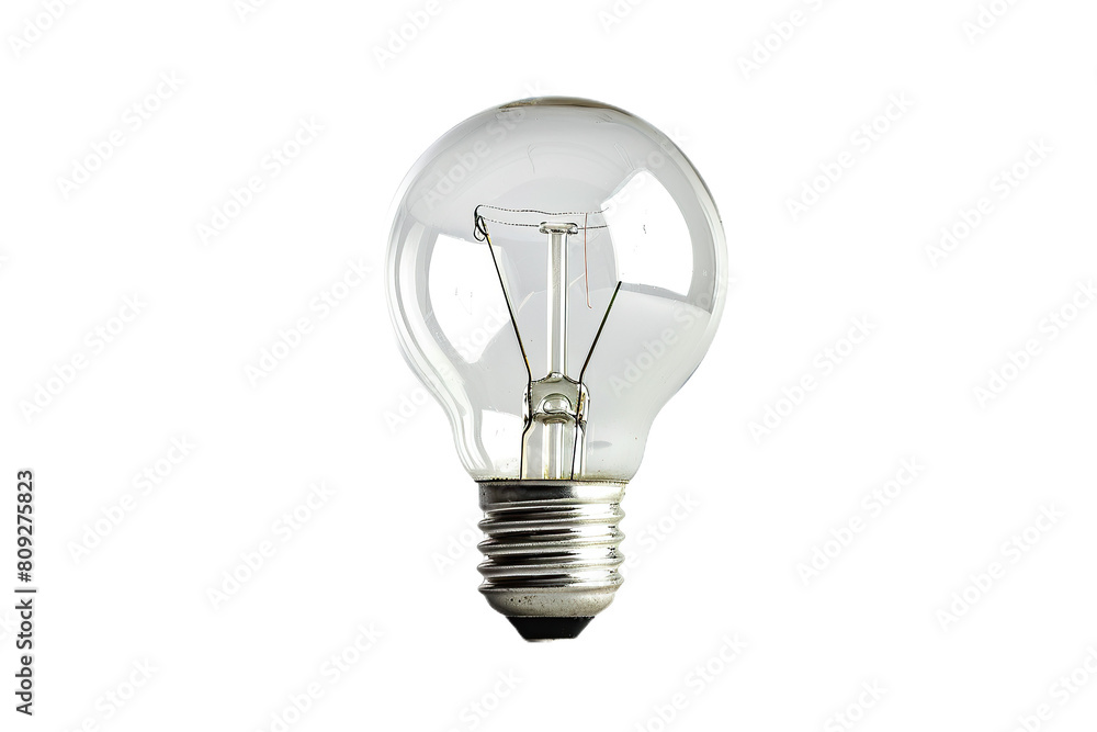 Light Glass Bulb, Electric Energy Equipment, Isolated Object, White Background Light Glass Bulb, Electric Energy Equipment, Isolated Object, White Background