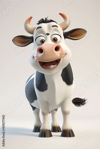 a beautiful cute cow cartoon for bakraeid card and eid poster for Muslim festival generated by AI