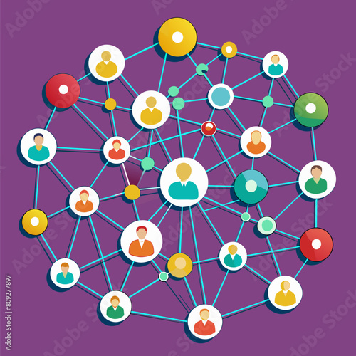 A photo of a network of interconnected dots, depicting a network of friends and relationships in a social setting