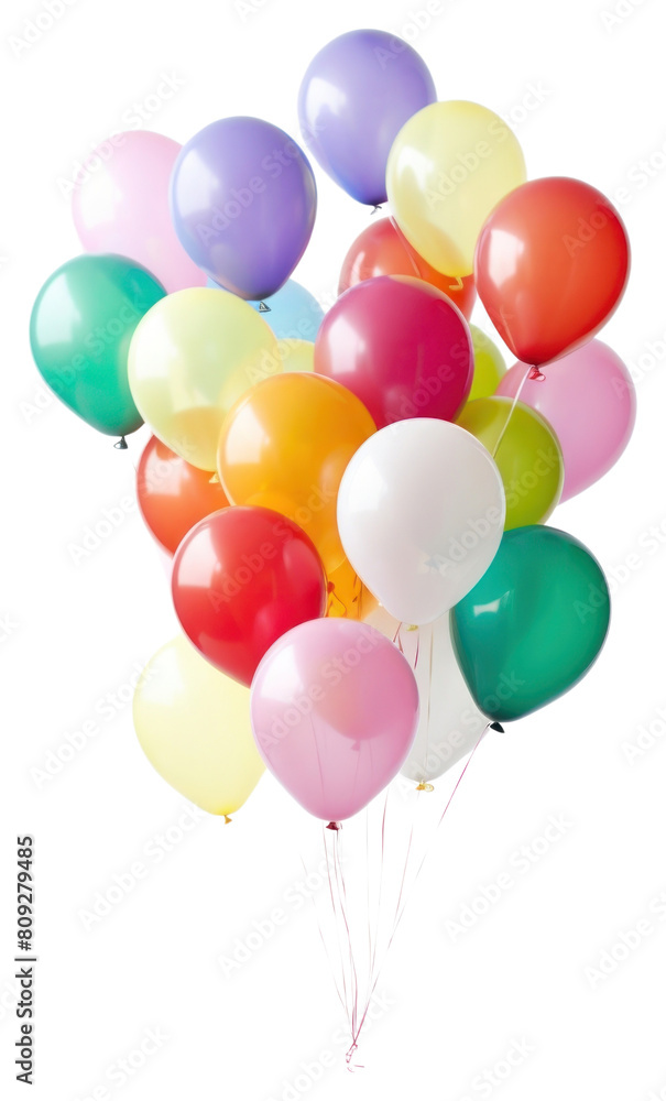 PNG Colorful balloons floating against a clear white background joy anniversary celebration. PNG Colorful balloons floating against a clear white background joy anniversary celebration.