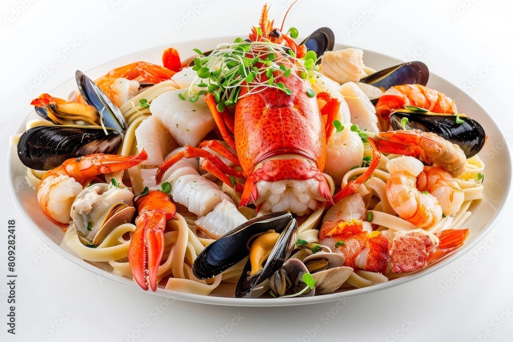 Lobster and Shrimp Linguine: A Seafood Extravaganza Lobster and Shrimp Linguine: A Seafood Extravaganza
