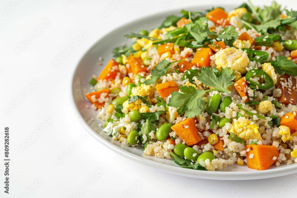 Colorful All Vegetable Fried Rice with Edamame and Corn Colorful All Vegetable Fried Rice with Edamame and Corn