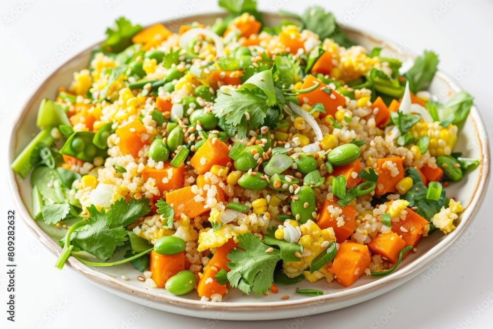 Colorful and Aromatic All Vegetable Fried Rice with Chili Paste