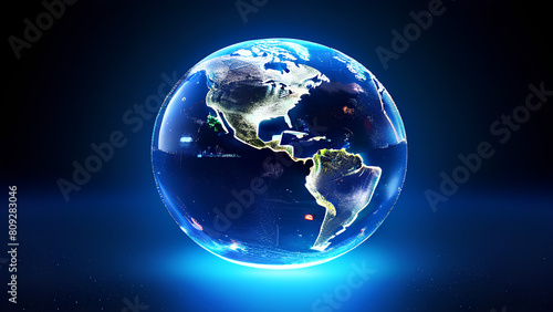Illuminating Earth's Beauty - Conceptual Illustration for Earth Day, Globe of Light: AI Generated PNG Illustration 