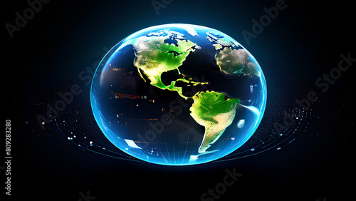 Illuminating Earth s Beauty - Conceptual Illustration for Earth Day  Globe of Light  AI Generated PNG Illustration 