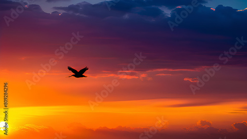 Birds in the Sunset  Silhouetted Serenity  AI Generated PNG Illustration