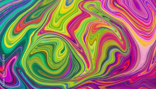 psychedelic multicolored abstract background with swirls fluids found liquify psychedelia illustration photo