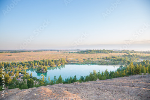 Konduki quarries landscapes in the Tula region photo