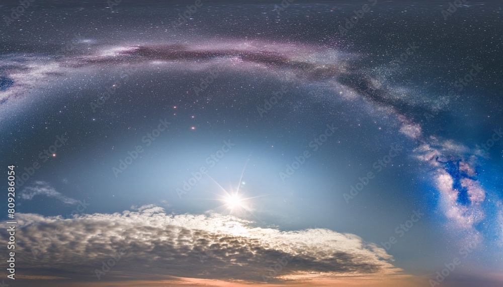 360 degree interstellar cloud of dust and gas space background with ...