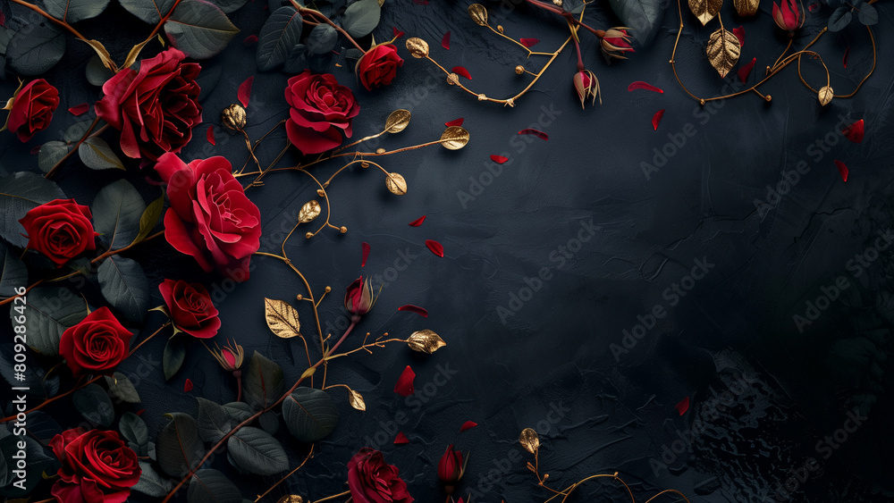 Thorny Despair: Realistic Red Roses with Golden Thorns Thorny Despair: Realistic Red Roses with Golden Thorns