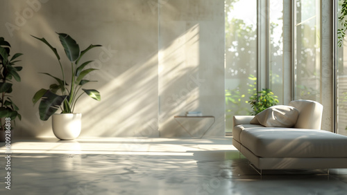 Sleek Serenity: A Minimalist Living Room with Natural Light