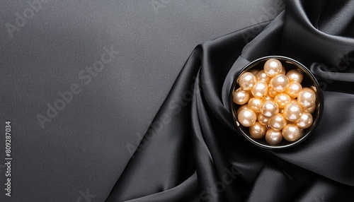 black luxury fabric background with copy space photo