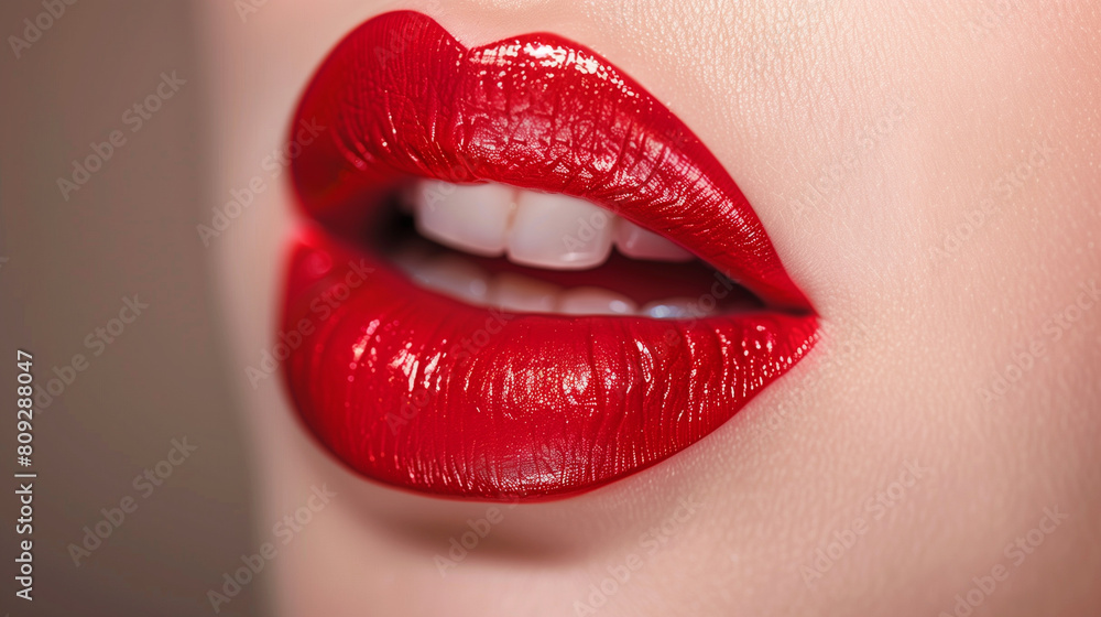 Obraz premium Women, Lipstick Model, Advertising Image, High Definition, 16:9 Ratio