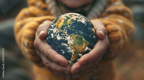 A Old Woman Holding Earth Globe: Discover Wonder and Responsibility, Holding the World in Your Hands