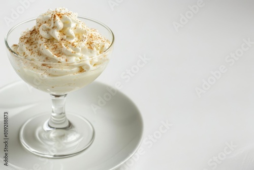 Elegant Coupe Glass Dessert: Spiked Scone Cream with Nutmeg