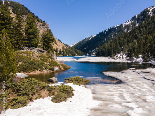 Aerial view of Suhoto Lake at Rila Mountain, Bulgaria photo