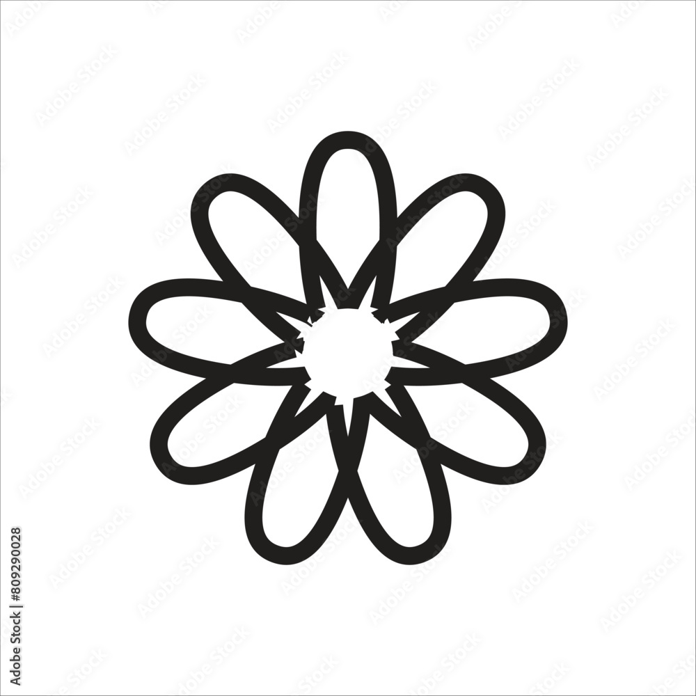 flower vector icon line template flower vector icon line template