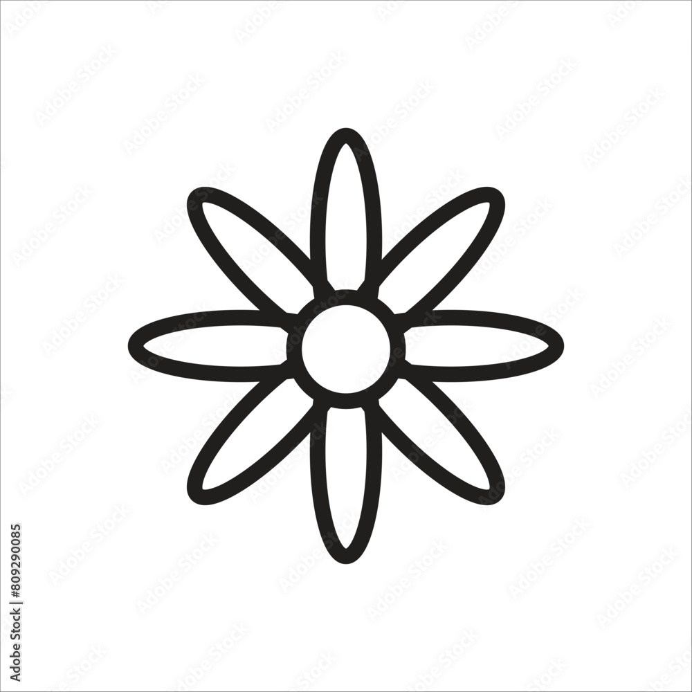 flower vector icon line template flower vector icon line template