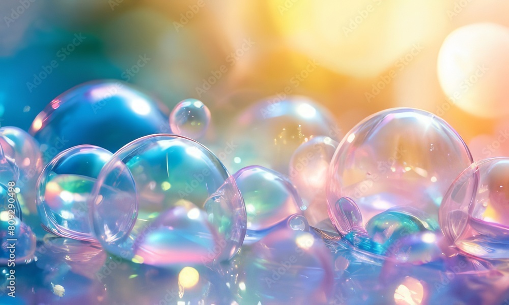 Abstract background with bright bubbles and colorful bokeh effects. Abstract background with bright bubbles and colorful bokeh effects.