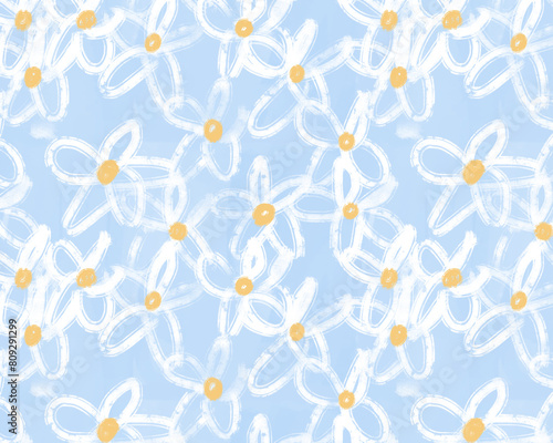 Bright baby blue daisy flowers for summer collections