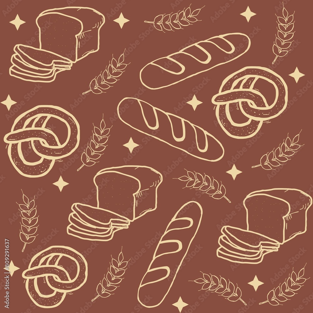 hand drawn bakery designs, illustration hand drawn bakery designs, illustration