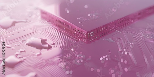 pink motherboard with water