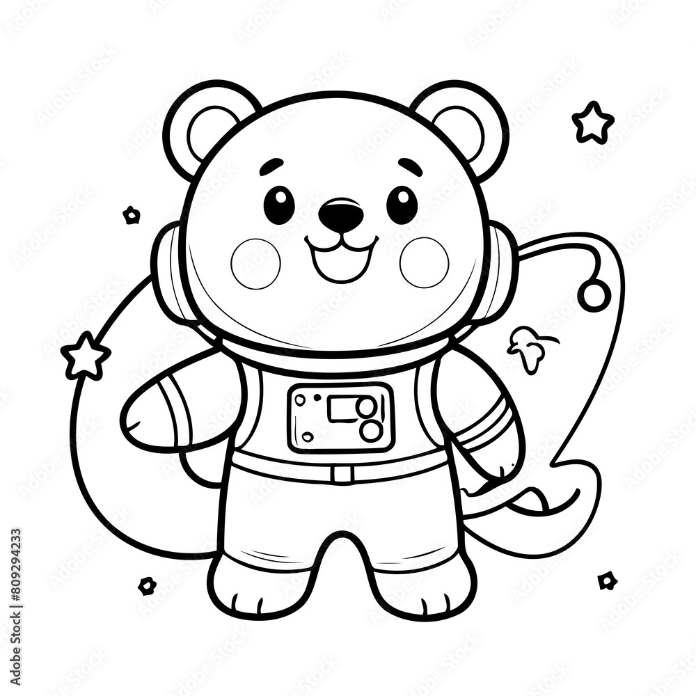 Vector illustration of a cute Bear drawing for toddlers book Vector illustration of a cute Bear drawing for toddlers book