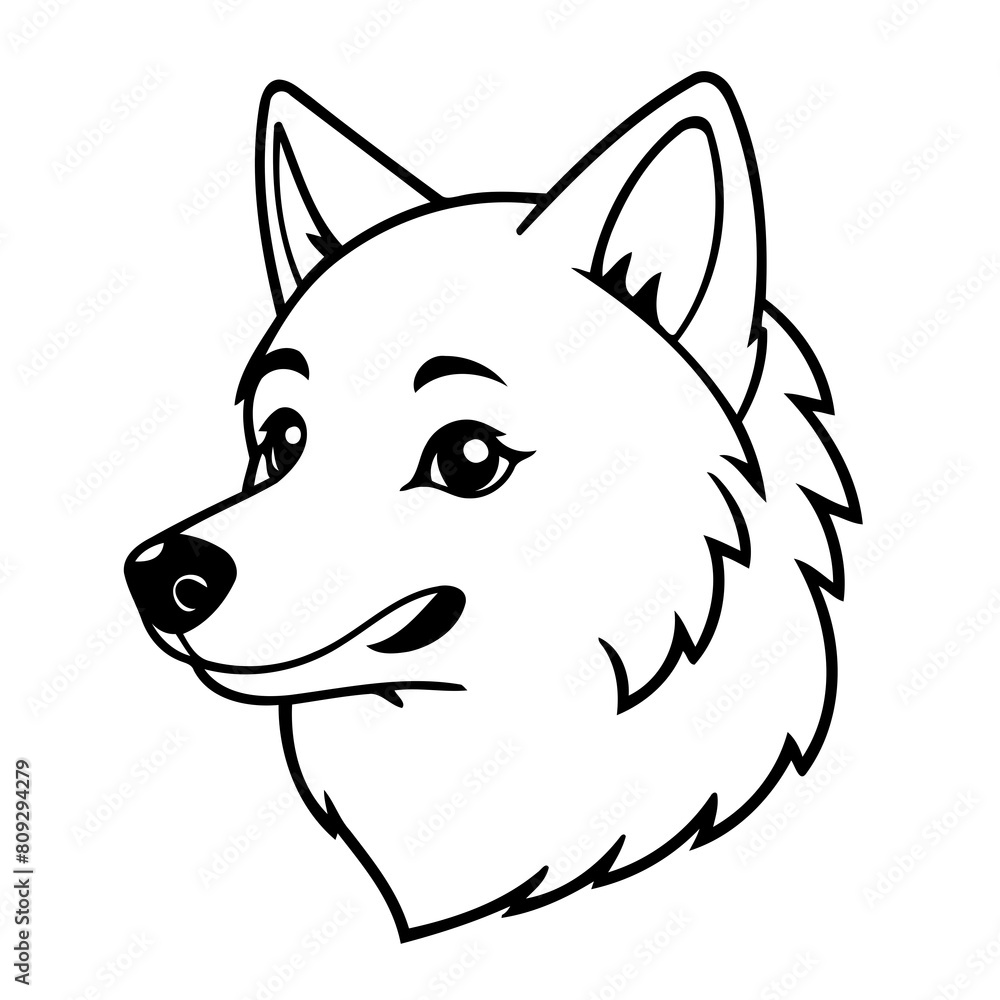 Simple vector illustration of Wolf hand drawn for toddlers Simple vector illustration of Wolf hand drawn for toddlers