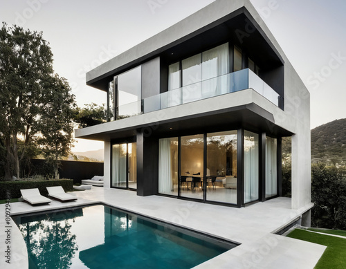 luxury home with pool and garden