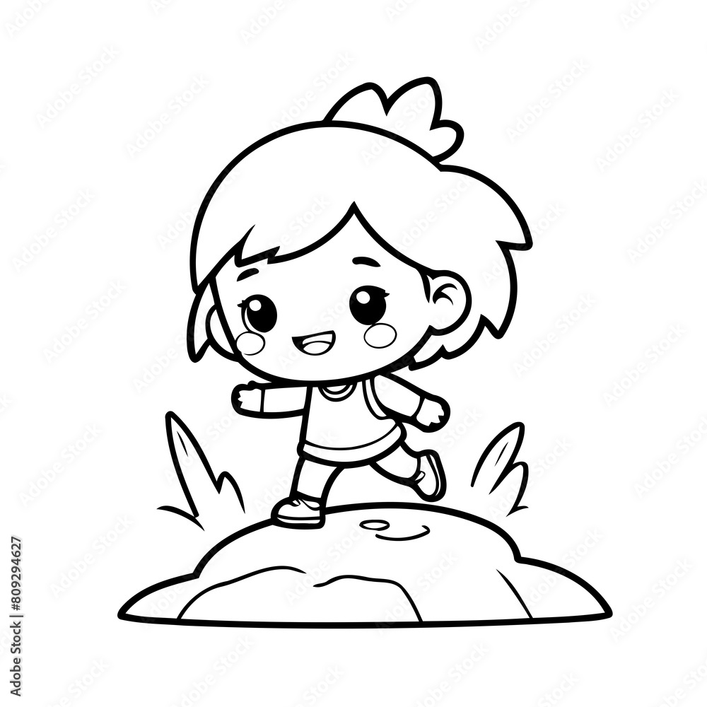 Cute vector illustration island hand drawn for toddlers Cute vector illustration island hand drawn for toddlers