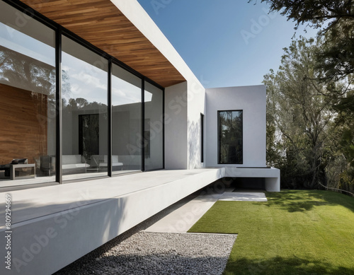 modern building with porch