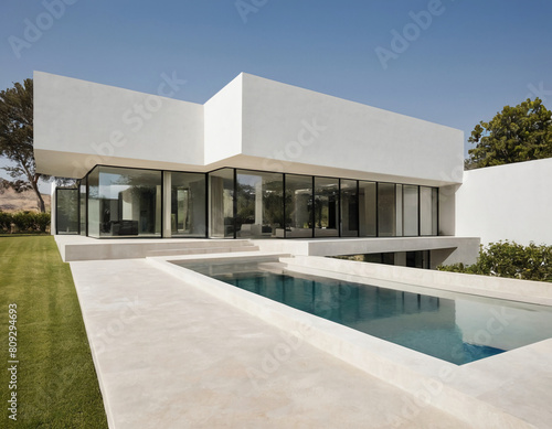 modern building with pool