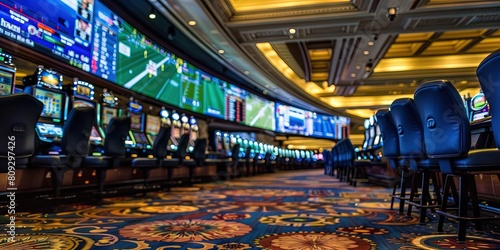 Wallpaper Mural Sports betting and casino gambling concept with interior of a casino resort Torontodigital.ca
