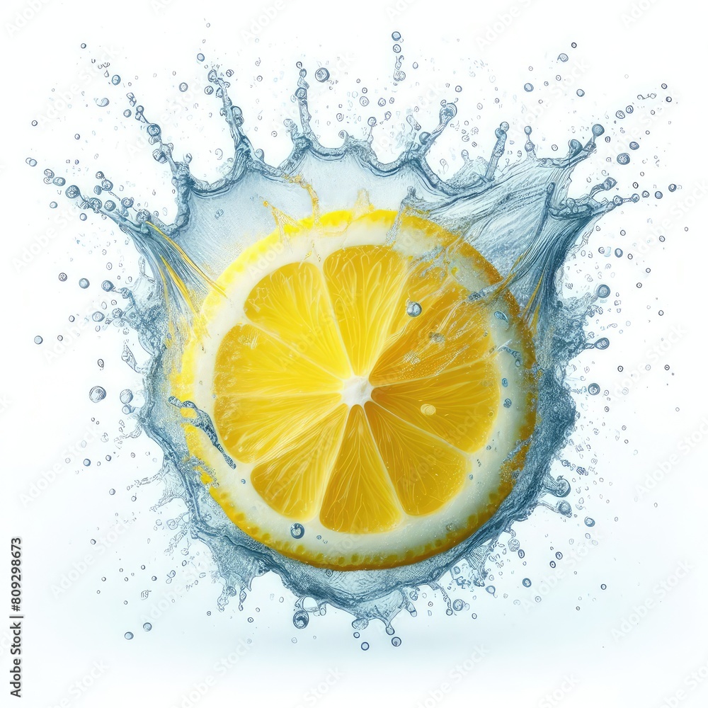 Lemon with water splash isolated on a white background Lemon with water splash isolated on a white background