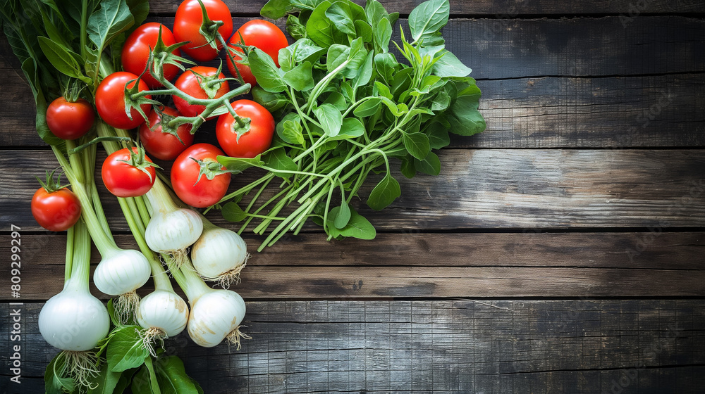 Organic and fresh vegetables on wooden background Organic and fresh vegetables on wooden background