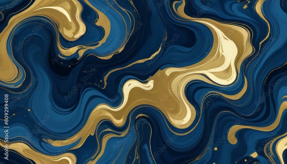 Vibrant Colorful Marble Texture With Gold Abstract Background