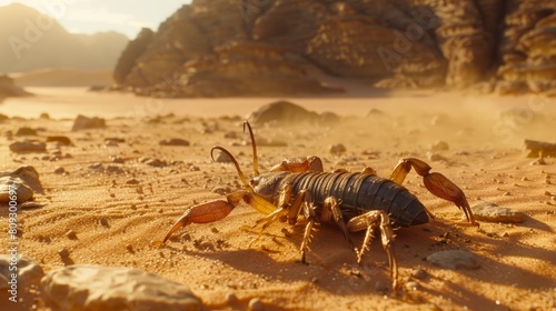 Close-up of a scorpion in the desert in high resolution and high quality. concept animals  danger  poison