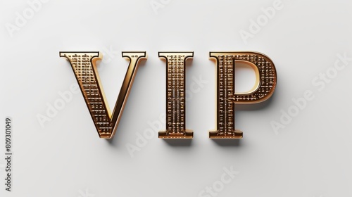 The word VIP created in Serif Typography.