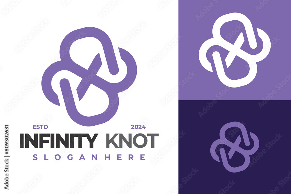 Obraz premium Letter S Infinity Knot logo design vector symbol icon illustration