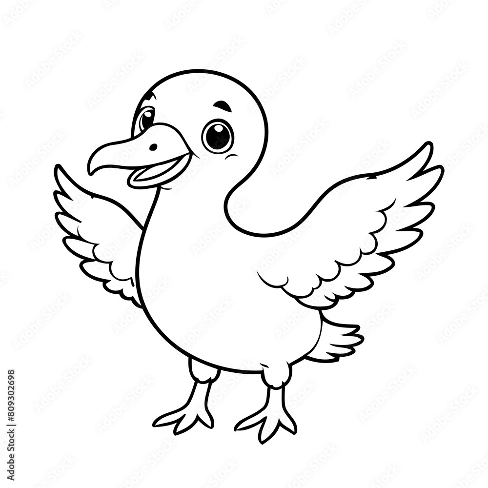 Vector illustration of a cute Albatross drawing for toddlers coloring activity Vector illustration of a cute Albatross drawing for toddlers coloring activity