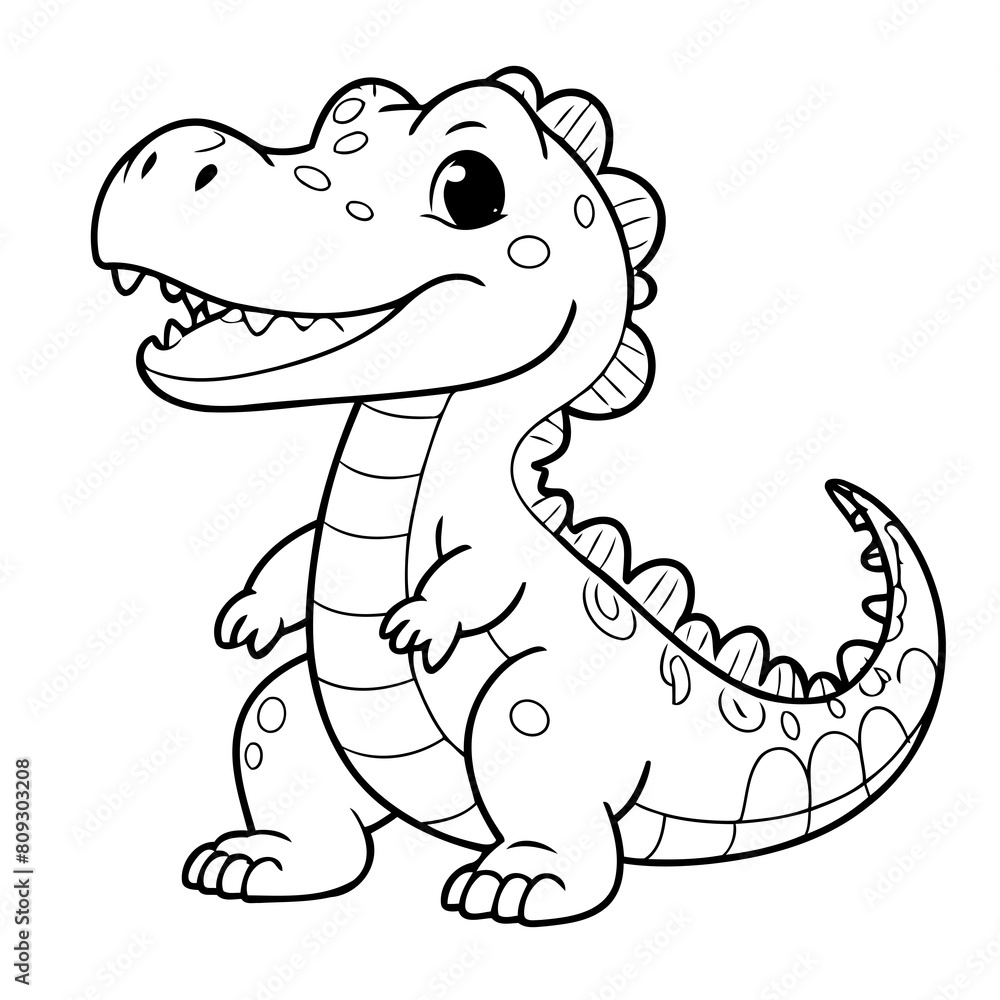 Cute vector illustration Crocodile drawing for kids colouring activity Cute vector illustration Crocodile drawing for kids colouring activity