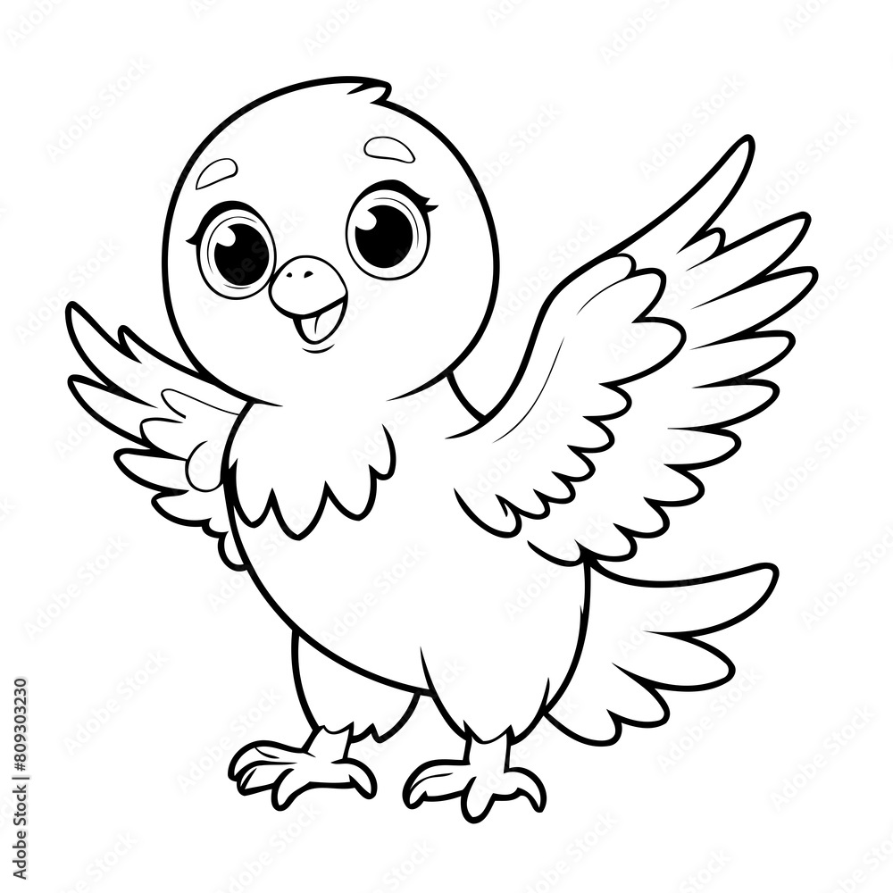 Vector illustration of a cute Eagle doodle for toddlers colouring page Vector illustration of a cute Eagle doodle for toddlers colouring page