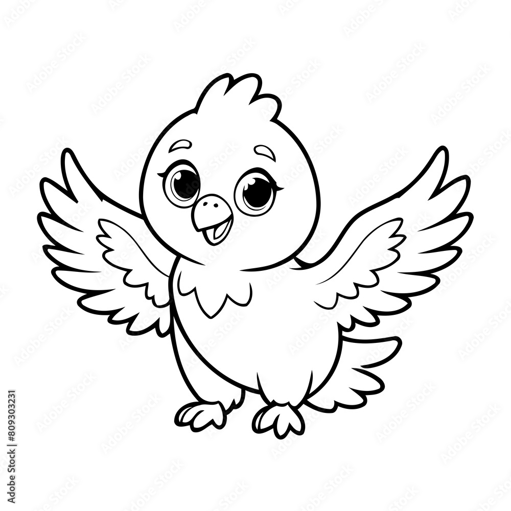 Cute vector illustration Eagle drawing colouring activity Cute vector illustration Eagle drawing colouring activity